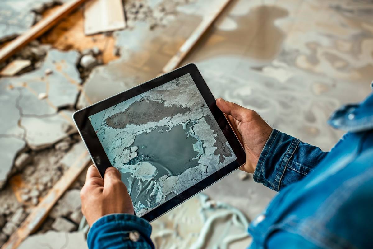 Tablet mit Bauschaden